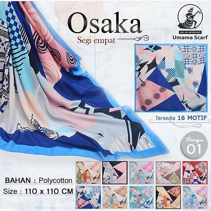TERLARIS Kerudung Umama Osaka Motif Segi Empat Jilbab Hijab