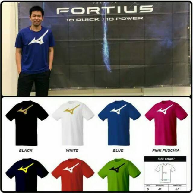 Baju kaos badminton mizuno