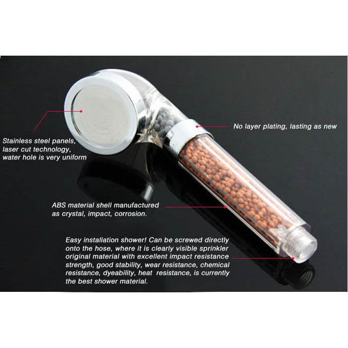 Super Shower Head Health Lifestyles Crystal Negatif Ionic Handshower - Kepala Shower Mandi