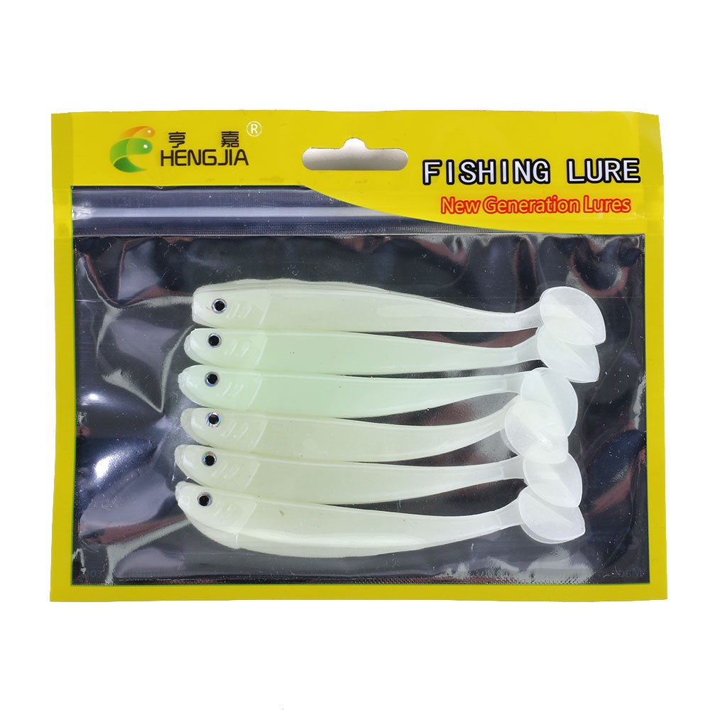 HENGJIA 6pcs/bag Worm Bait 10.5cm/4.7g Big Soft Fishing Lure Silicone Bait With T Tail Fake fish