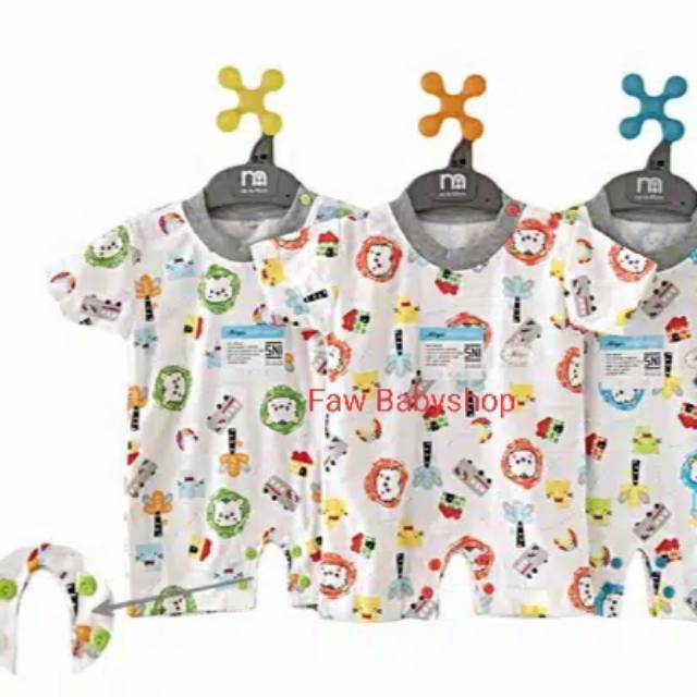 Termurah!! Miyo Baju Kodok Segi Empat Motif / Jumper Segi Empat Bayi /Baby Motif(0 - 6M)