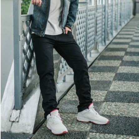 celana hitam pria standart by EMBA JEANS ORIGINAL