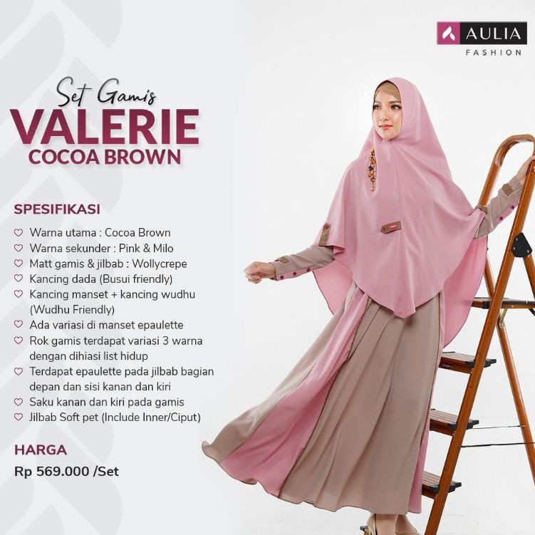 Set Gamis VALERIE COCOA BROWN by Aulia Fashion