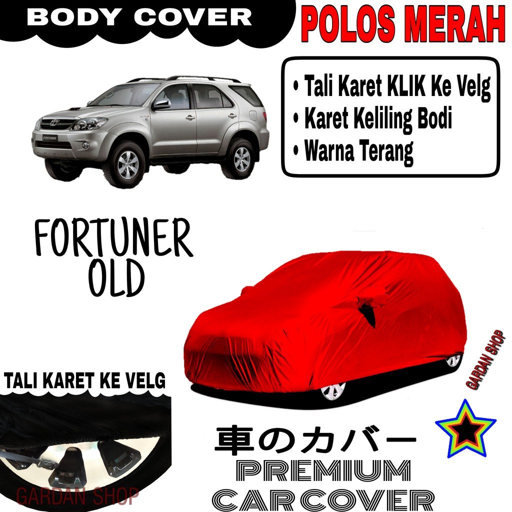 Sarung Mobil FORTUNER OLD Polos MERAH Body Cover Penutup Body Fortuner PREMIUM