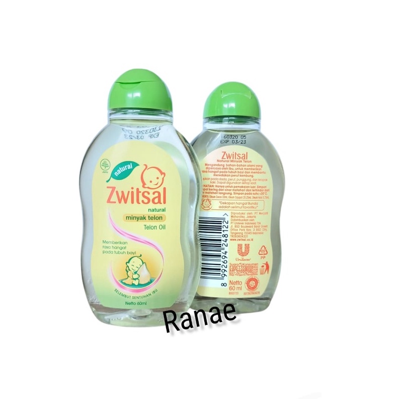 Zwitsal Natural Minyak Telon Oil 60ml 100ml