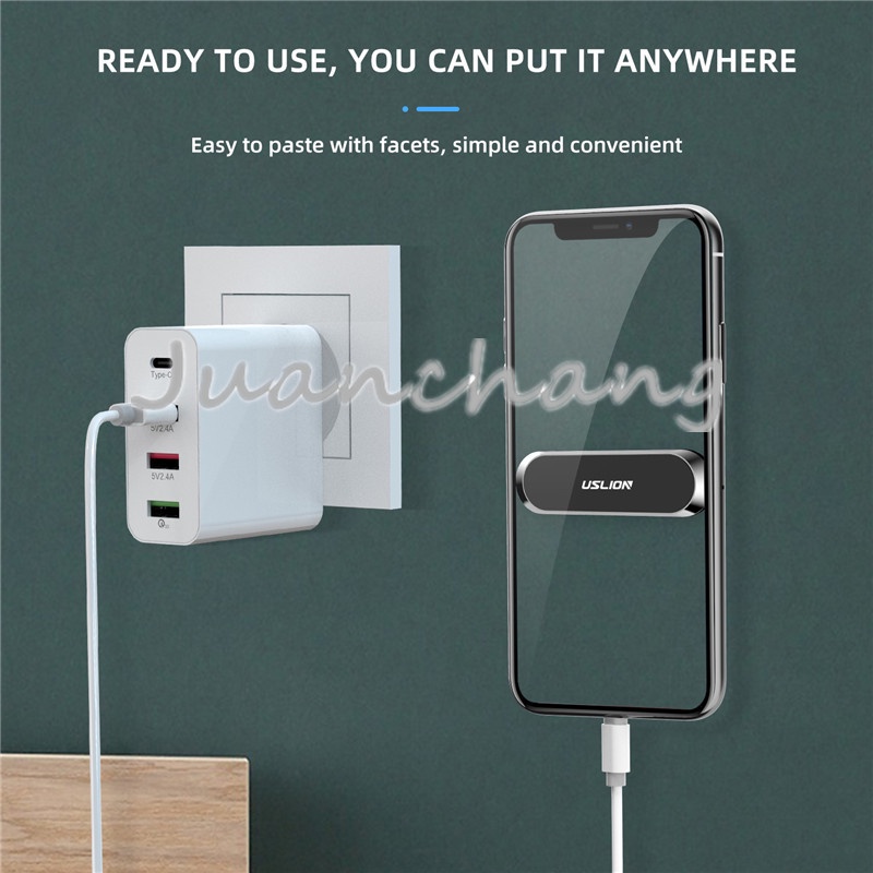 Stand Holder Hp Universal Bentuk Strip mini Bahan Metal Untuk Mobil / Kantor