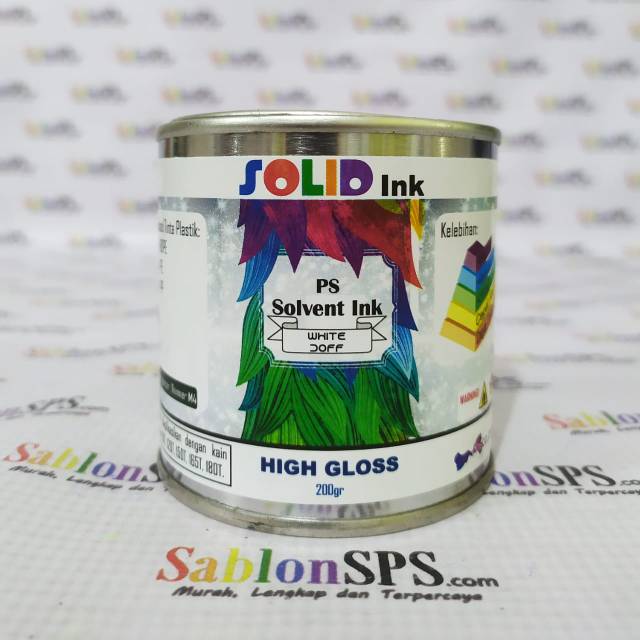 TINTA SABLON PLASTIK 200 GR WHITE DOFF HDPE PE PP BASIS MINYAK SOLVENT BASED