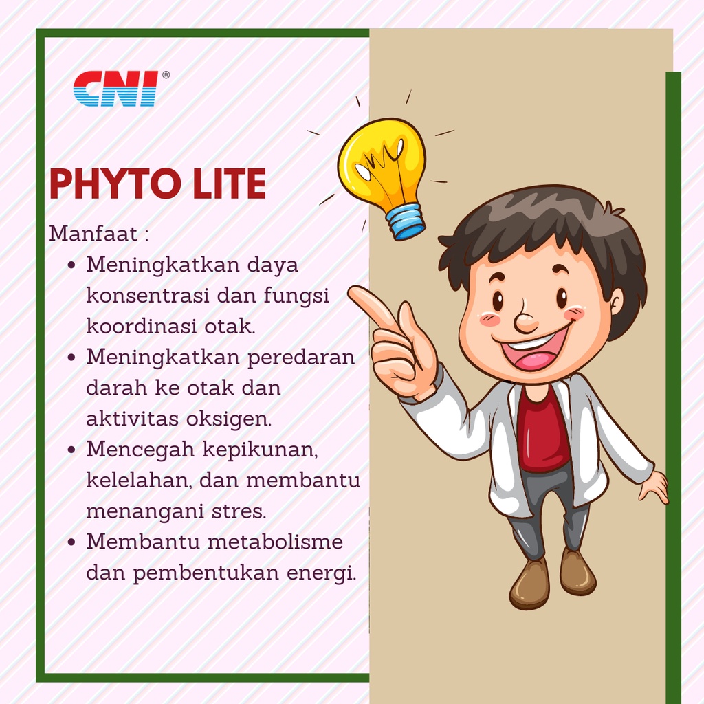 CNI Phyto Lite Vitamin Kecerdasan Otak Herbal Alami Untuk Perkembangan Mental Anak Phytolite Isi 20 Tablet