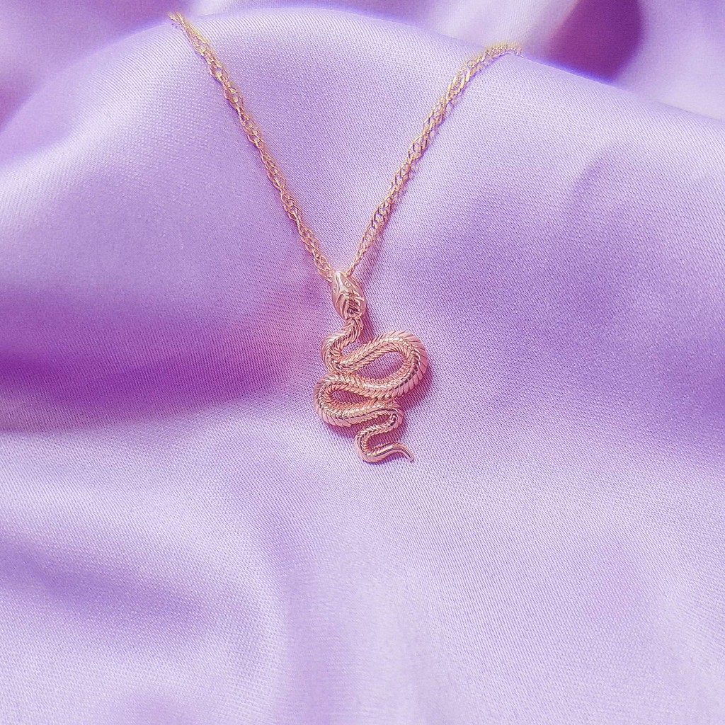 Gold Envy Snake Pendant Necklace