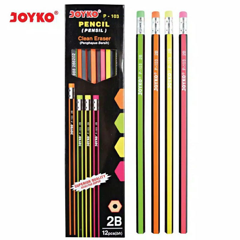 (12pc) pensil Joyko 2B / pensil 2B/2B pencil-P-103