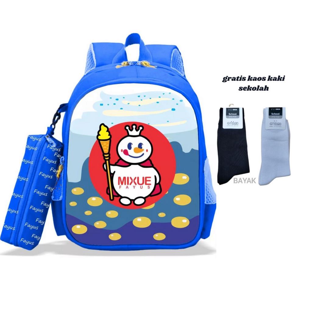 PREMIUM - tas ransel anak sekolah PAUD TK SD LAKI 2in1 PREMIUM VIRAL terbaru 2023 karakter ES KRIM MIXSUE terlaris bisa COD Gratis Kaos Kaki