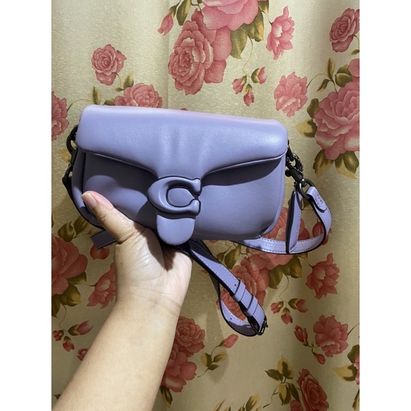 Preloved Coach Pillow Tabby 18" small purple