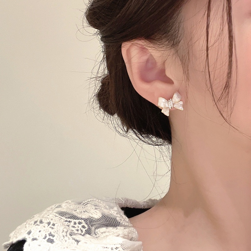 Anting Tusuk Sterling Silver 925 Model Pita Gaya Korea Untuk Wanita