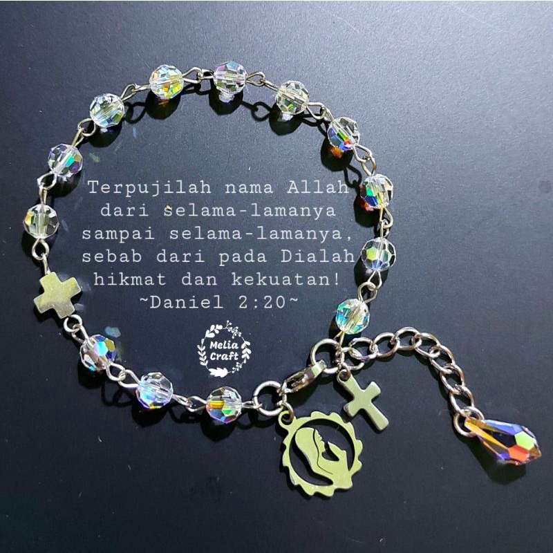 Gelang Rosario Kristal Swarovski Anti Karat