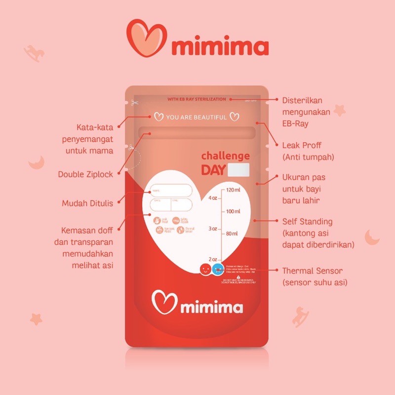 MIMIMA KANTONG ASI 120ML ISI 30PCS - plastik penyimpan asi ibu menyusui