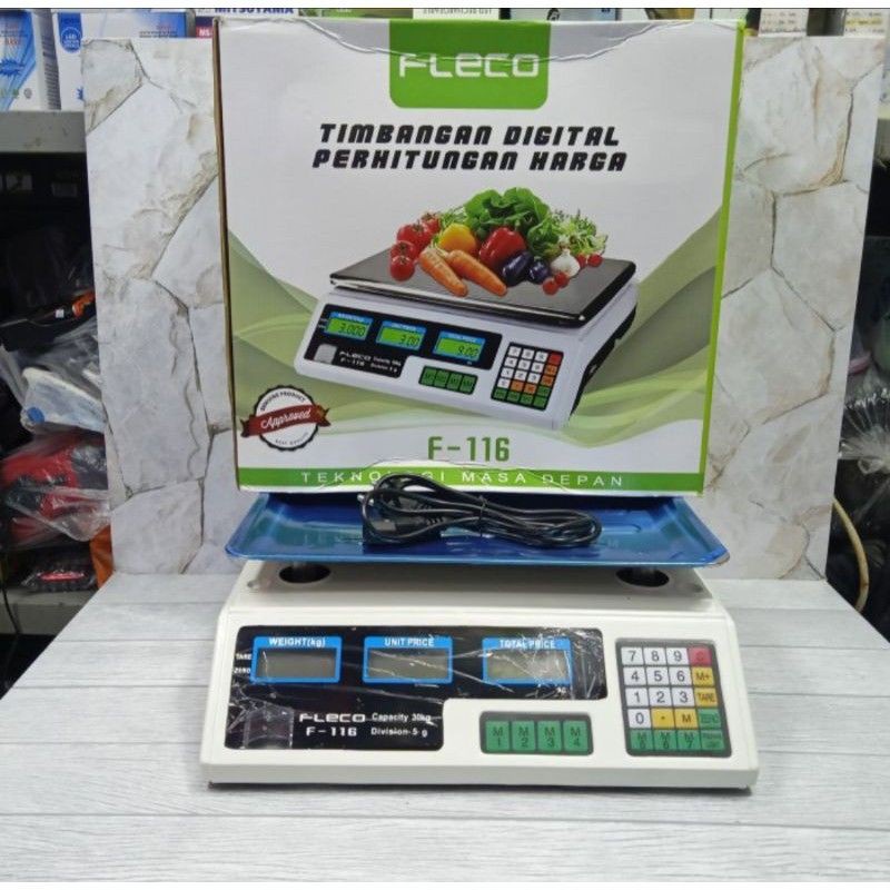 Berkah Oldshop 88 - Timbangan Digital Fleco F-116/Timbangan 30KG/Daging/Buah/Sayur DLL