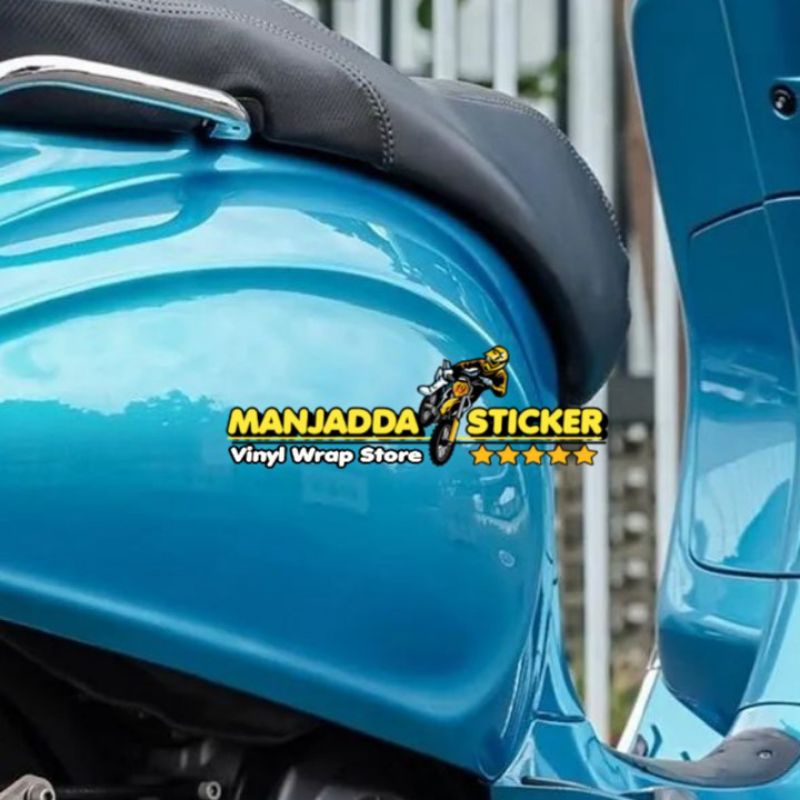 stiker skotlet motor warna biru muda stiker metalic candy