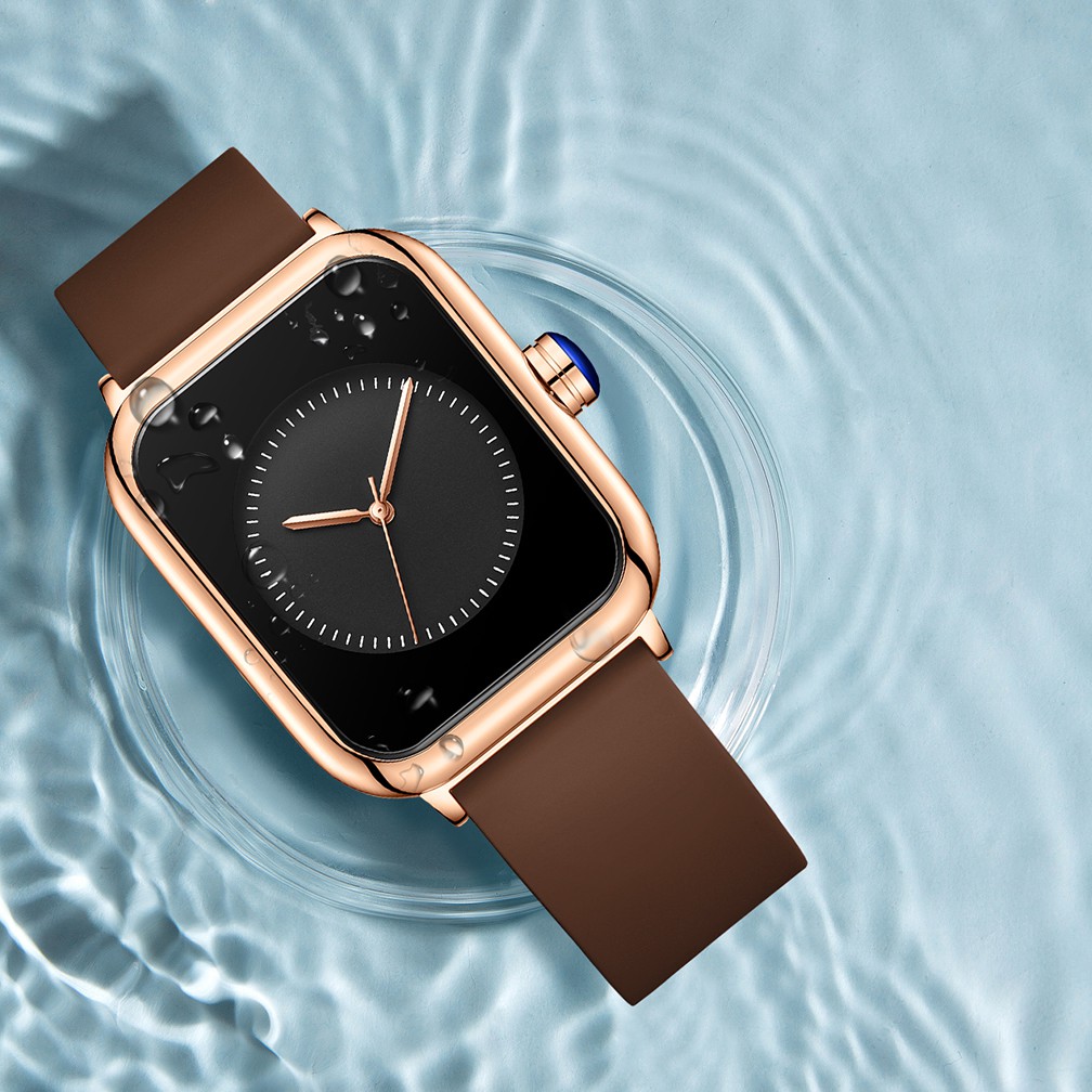 REBIRTH Jam Tangan Wanita Santai Mode Tali Silikon Display Kuarsa Simple Dial Tahan Air Jam Cewek-8