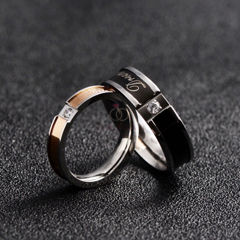 [HIGH QUALITY] Cincin Couple BUCIN R87 Titanium Ukir Nama + Box Cincin Beludru + BONUS Gelang Couple