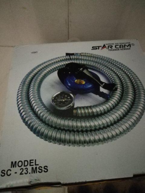 Regulator Starcam Gas Lpg Tekanan Rendah Sc-23 Mss Meteran + Selang Paket 1 Set