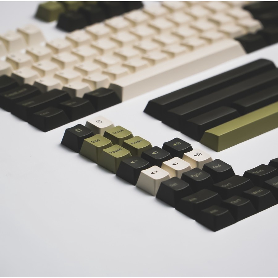 Noir Olive PBT Double-shot Keycaps 168 Set Cherry Profile