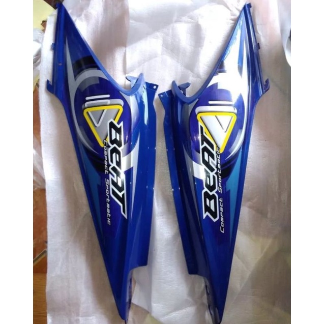 COVER BODI BELAKANG BEAT KARBU + STRIPING BIRU , BODI BEAT KARBU BIRU