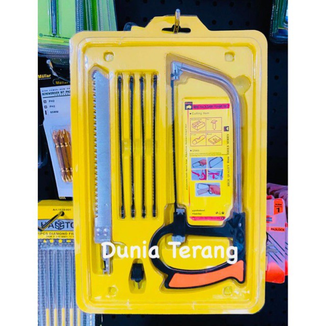 Pegangan Graji Triplek Mini BISON 7in D53820 Lengkap Gergaji Multifungsi Set 3 Way Blade Magic Saw
