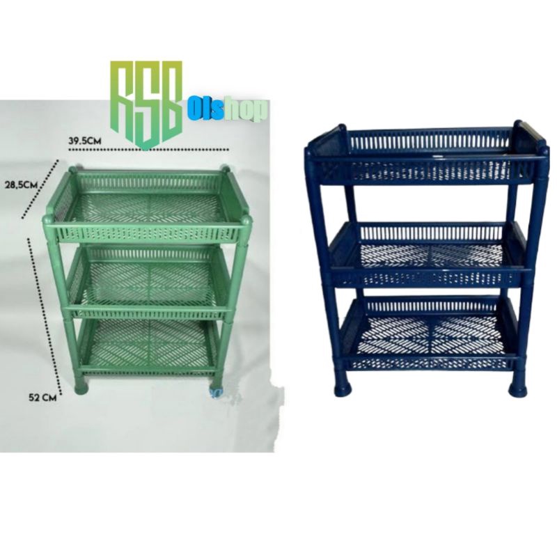 RAK PLASTIK SERBAGUNA/RAK BUMBU DAPUR BESAR/RAK SUSUN 3