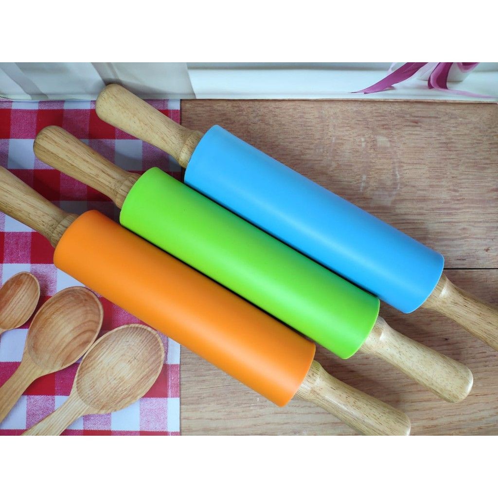 Rolling Pin Silikon Anti Lengket / Penggiling Adonan Tepung Non Stick Roller Silicone