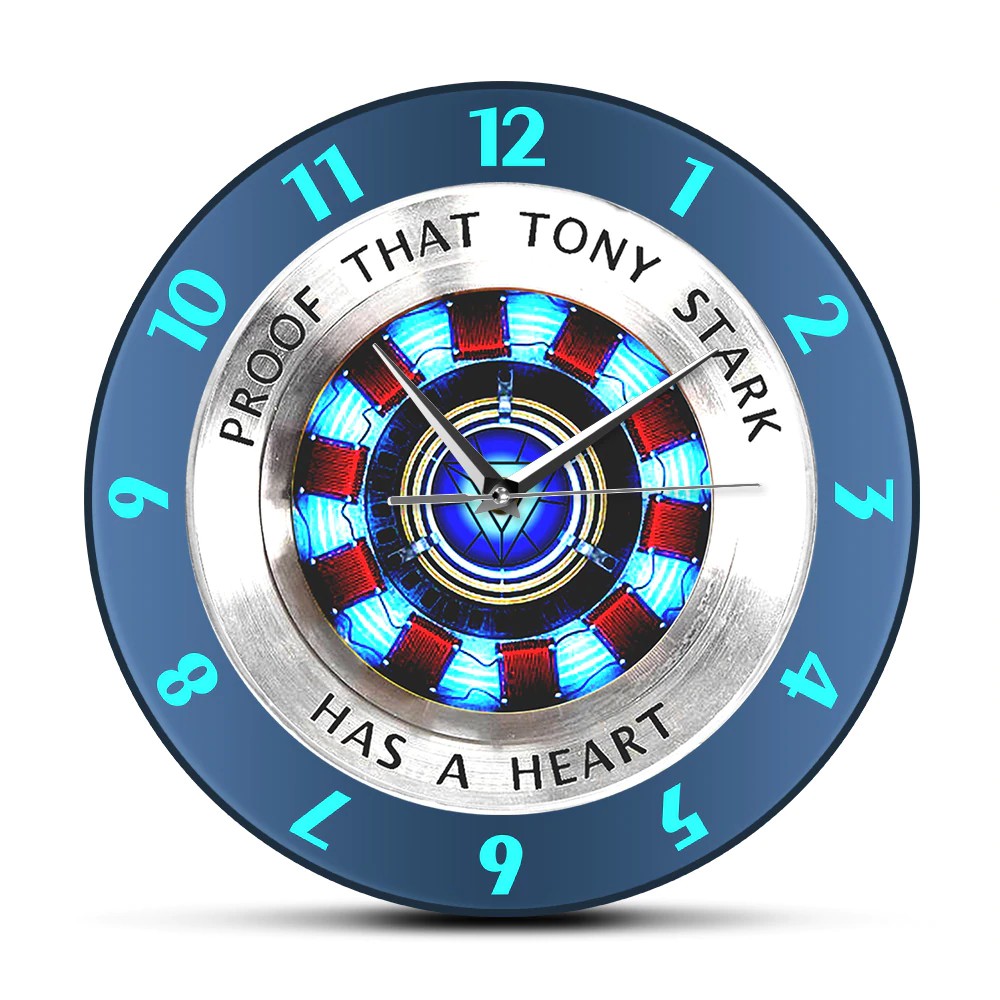 Proof That Tony Stark Has A Heart Arc Reactor Wall Clock Superhero Modern Hanging Wall Shopee Indonesia