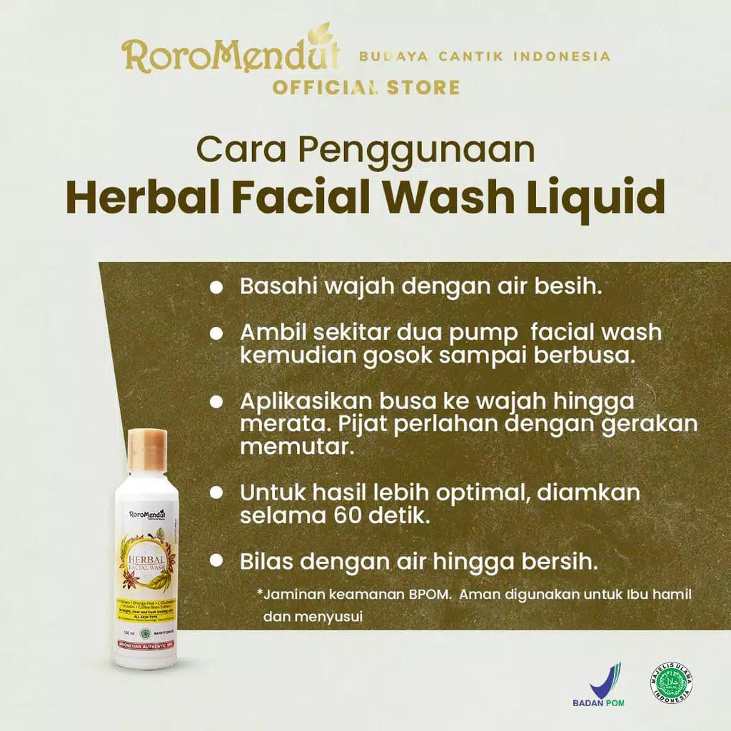 Roro Mendut Herbal Facial Wash Liquid