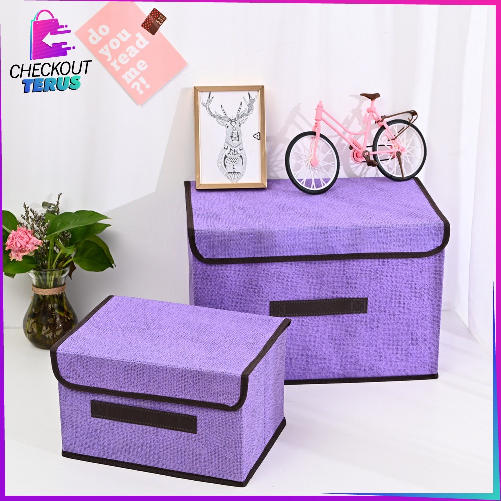 CT C484 Tempat Penyimpanan Serbaguna Storage Box 2in1 Box Organizer Baju Kotak Mainan Anak Portable