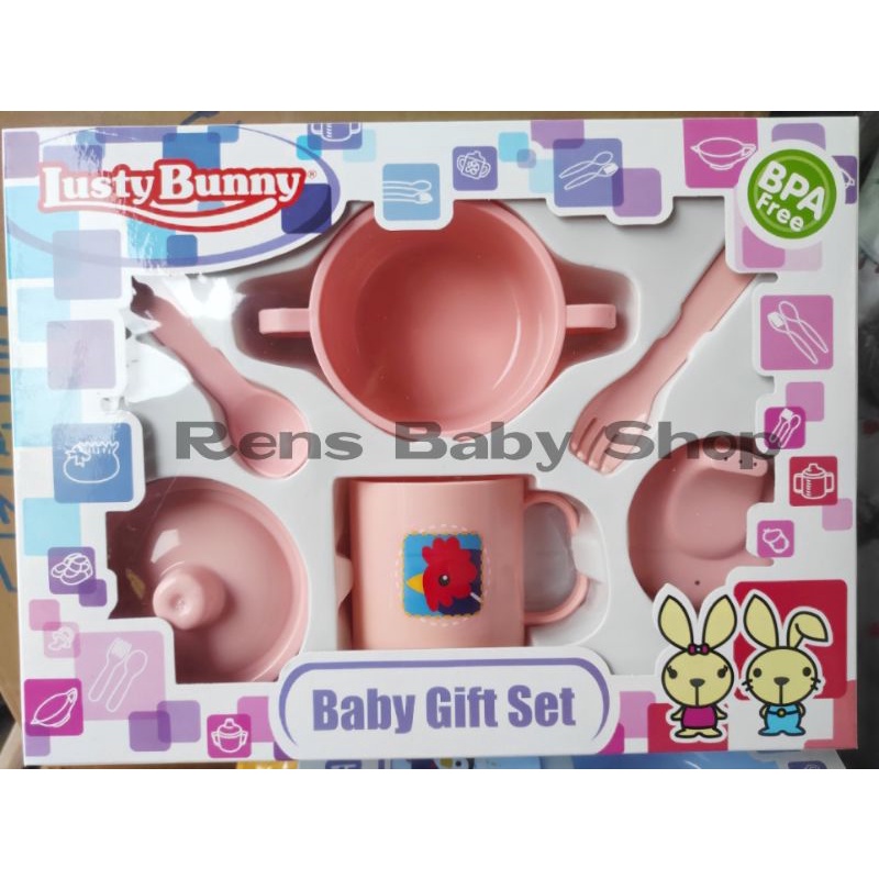 Free bubble warp. SNI Lusty bunny Feeding Gift Set Alat Makan Bayi mangkok sendok garpu gelas LB 1404 1411 1419 1424