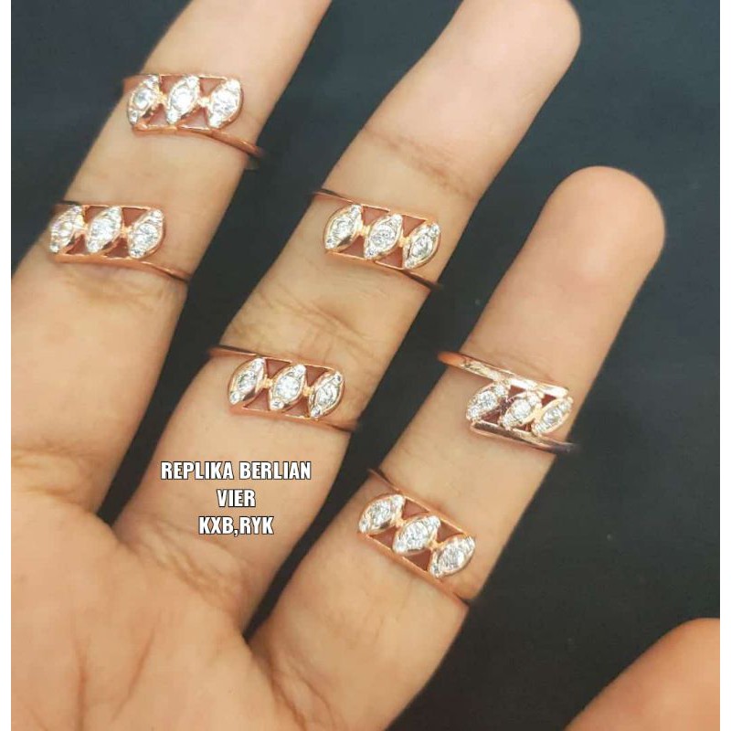 cincin replika berlian (vier /setara dengan titanium) cantik awet tahan lama