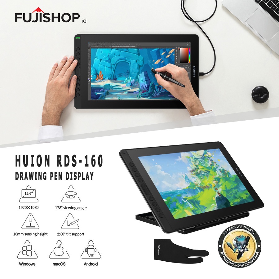 Huion Kamvas RDS 160 Drawing Pen Display Huion Kamvas RDS-160 Garansi Resmi