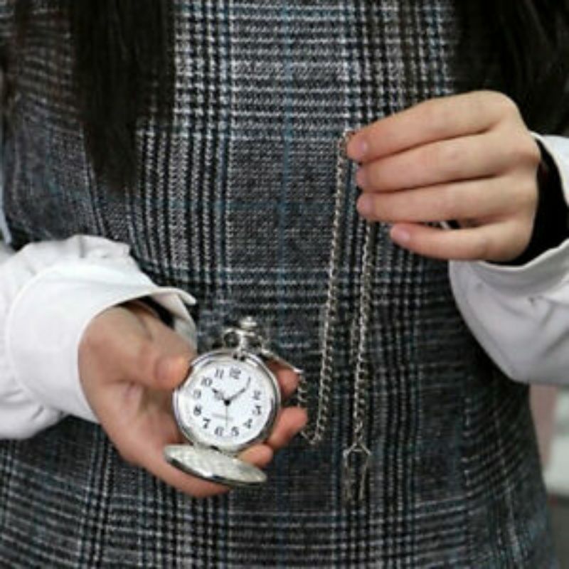 pocket watch Jam Tangan Saku  Badan Polos Polos free box dan Baterai Cadangan