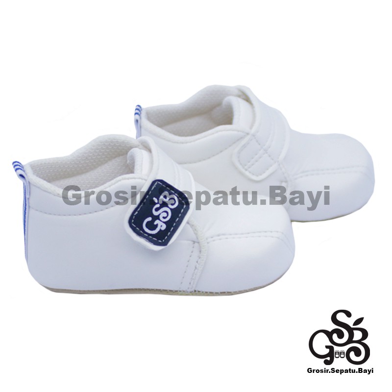 sepatu bayi baby shoes prewalker laki laki perempuan umur 2 - 14 bulan model Elite Livina PUTIH