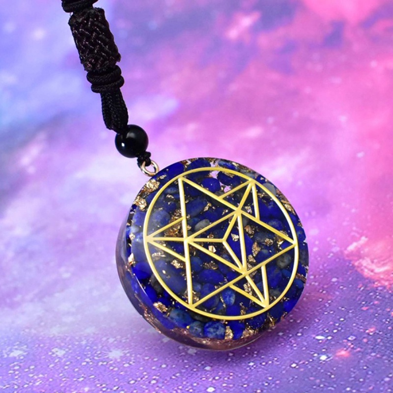 Seven Kalung Tali Dengan Liontin Kristal Chakra Seven Blue Orgonite Untuk Wanita