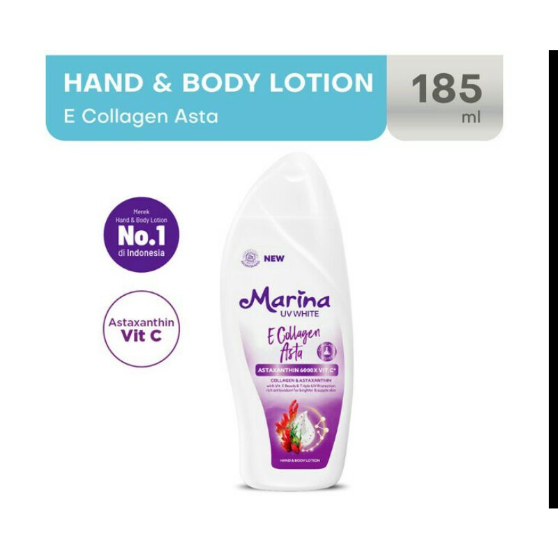 Marina Hand Body Lotion UV White E Collagen Asta 185ml