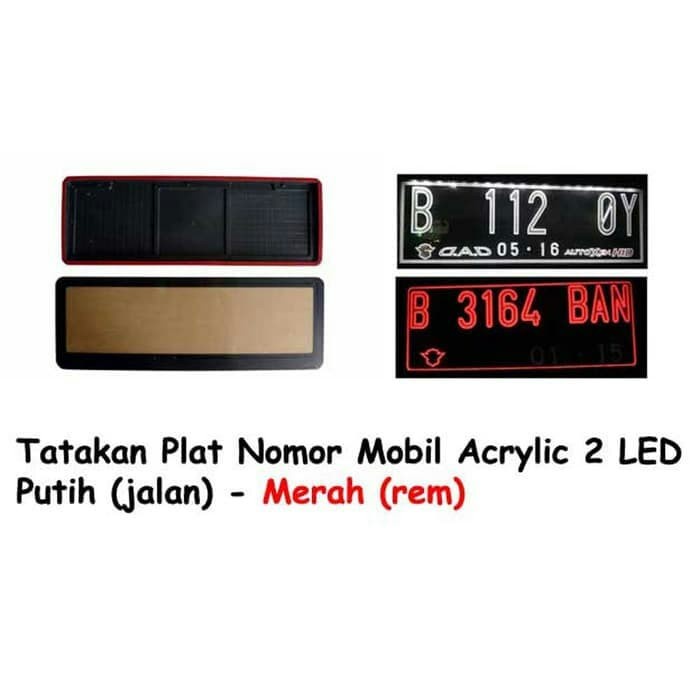 Dudukan Plat Nomor Mobil Arcylic LED Universal Daihatsu Sigra GAS