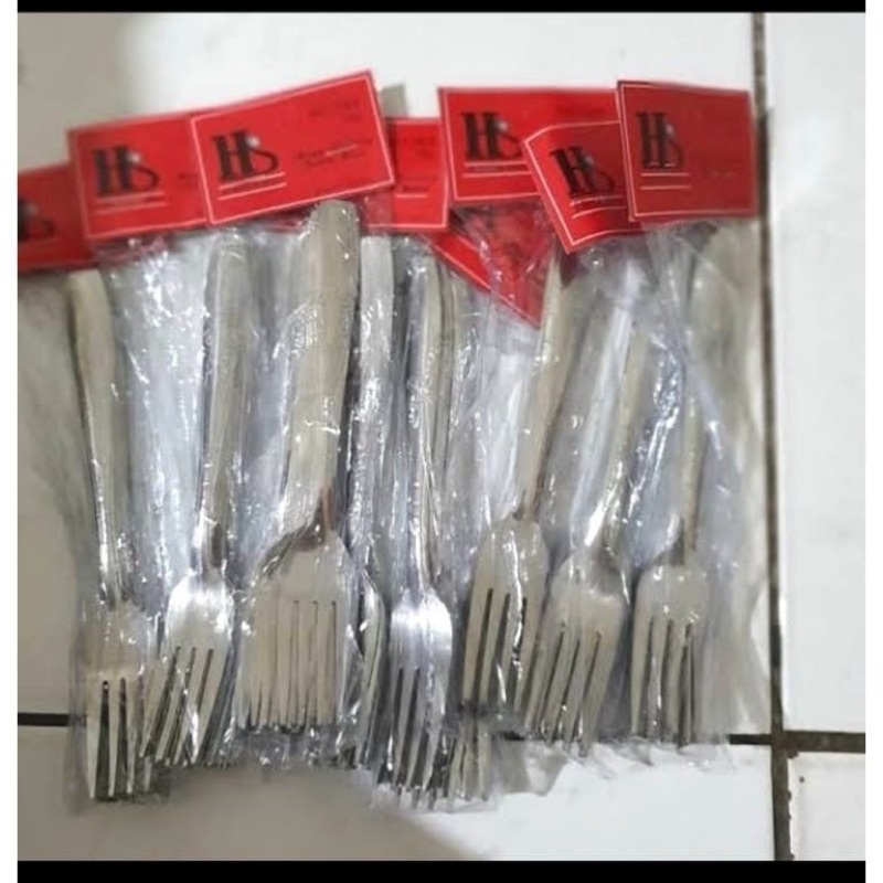 Sendok &amp; Garpu Murah Stainless steel 1pack isi 12pcs / sendok &amp; garpu makan stainless steel