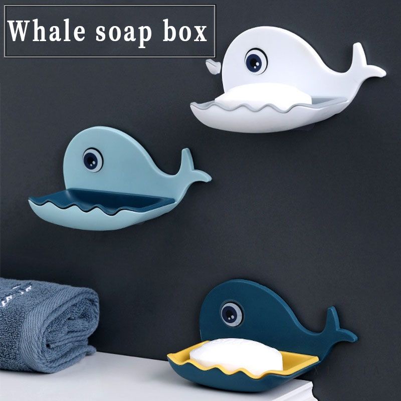 Whale Soap Box Tempat Sabun Paus Rak Sabun Mandi Tempel