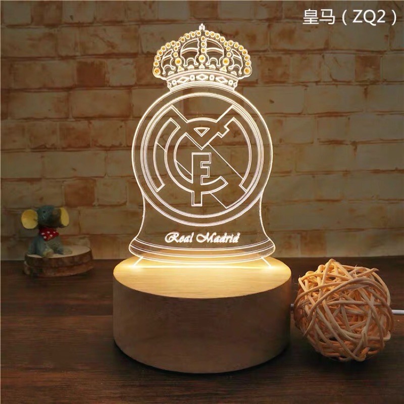 tidur LED 3D/Acrylic/Aklirik/Real madrid/ Creative Lamp Acrylic