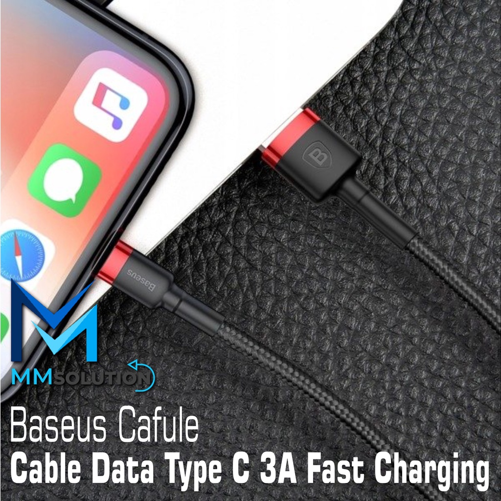 Baseus Cafule Kabel Data USB Type C Kevlar Cable Fast Charge 3A QC 3.0 ORI