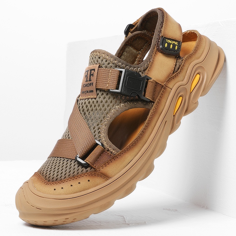 COD Import Sandal Gunung Sendal Pria Hiking Mendaki Sepatu Kulit Asli Touring Olahraga Keren Outdoor Original 133