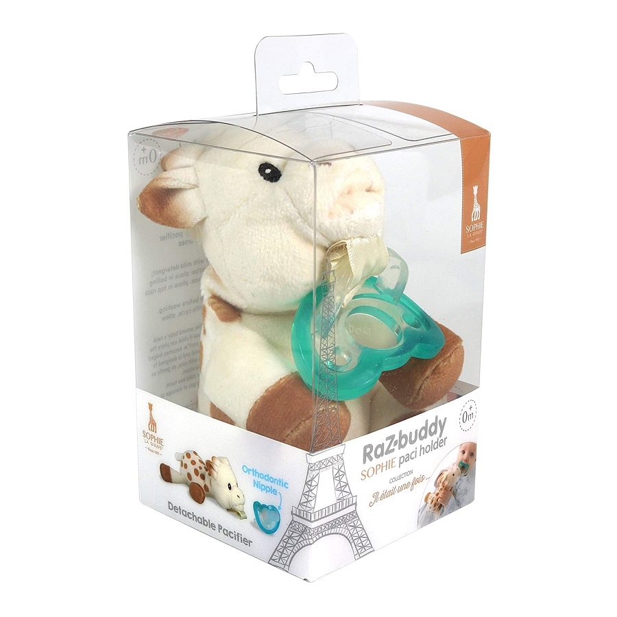 Razbaby RaZbuddy Sophie La Giraffe Paci Holder Empeng Jollypop dengan Boneka Girafe