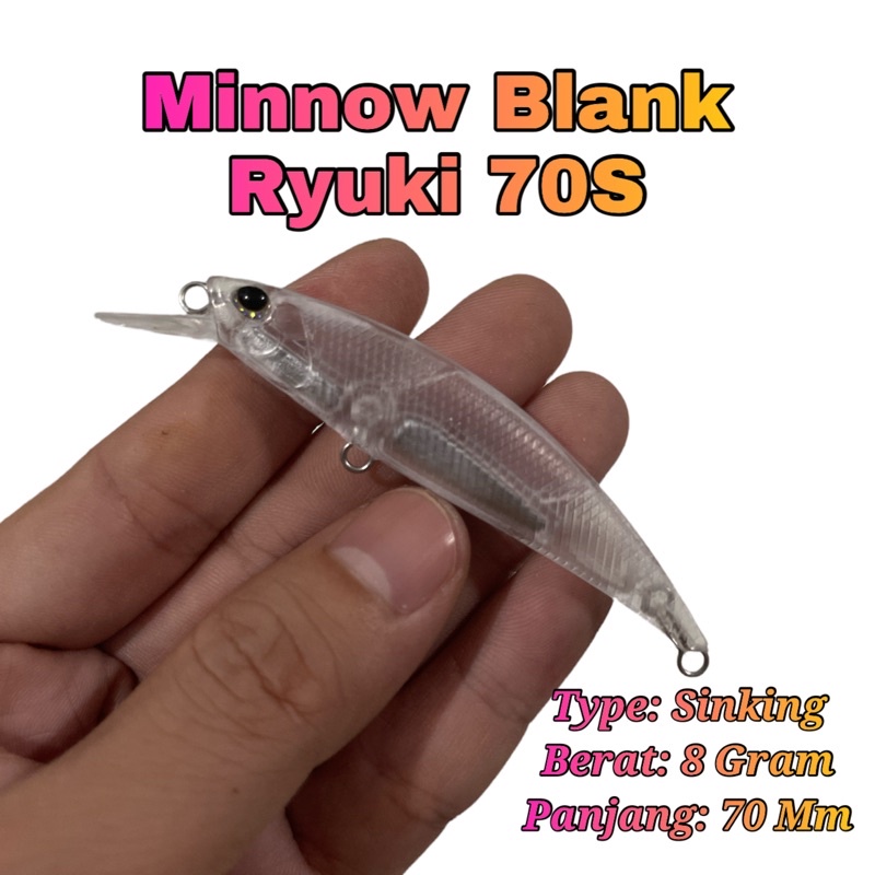 minnow blank ryuki 70s 8gram panjang 70mm sinking