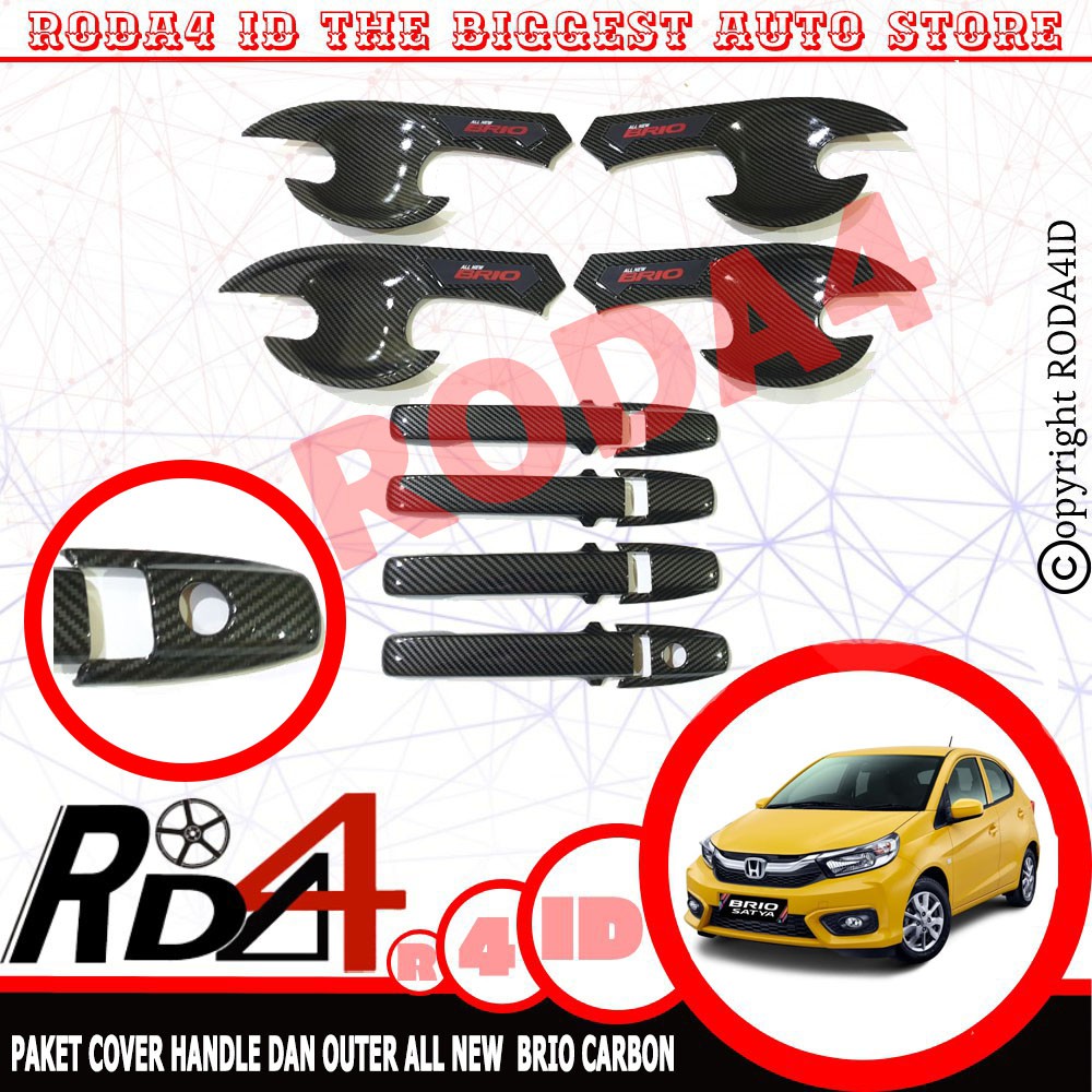 Paket Outer Dan Cover Handle Honda All New Brio CARBON