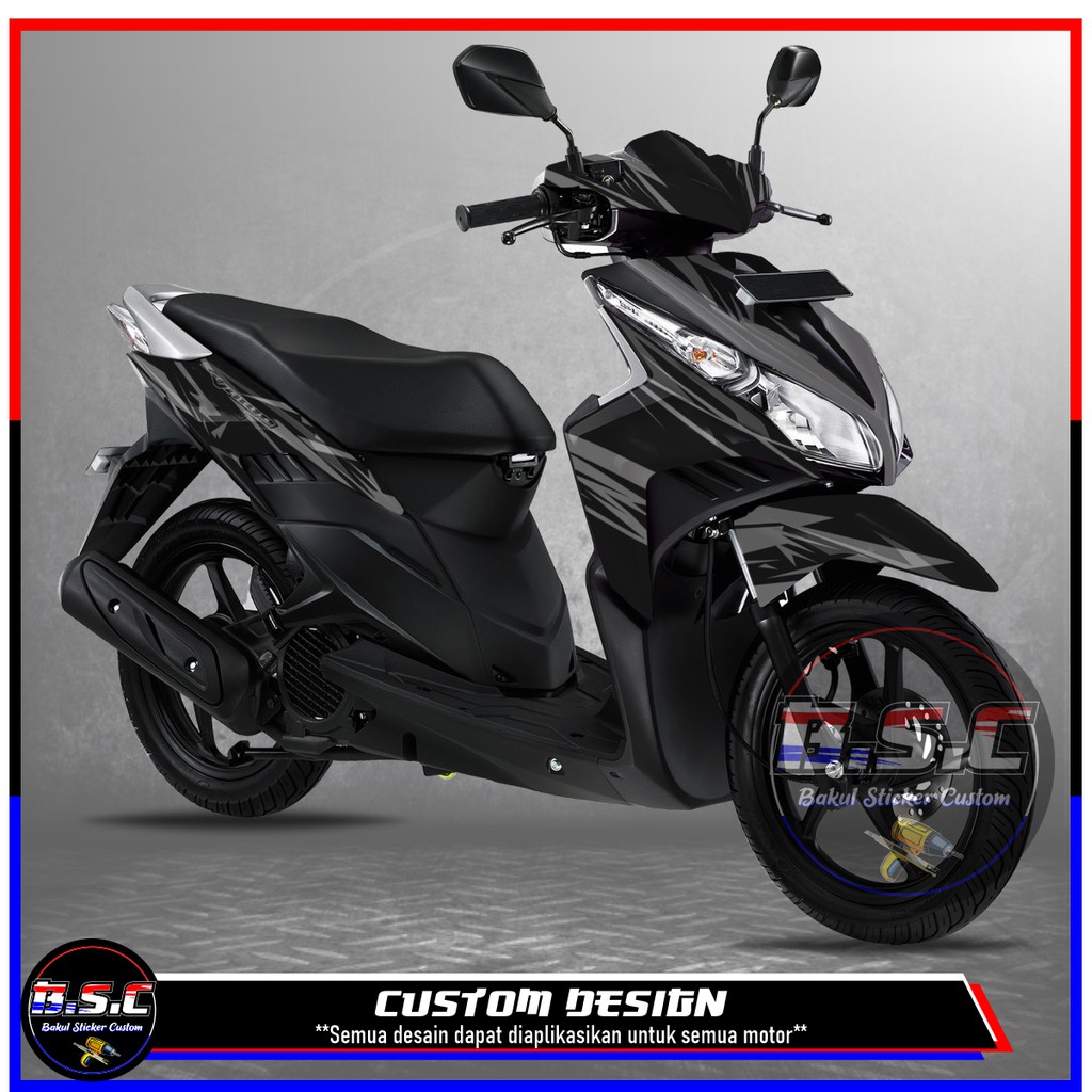 Sticker Decal FULL BODY Vario Techno 110 Vario Techno Karbu Motif Abs Black