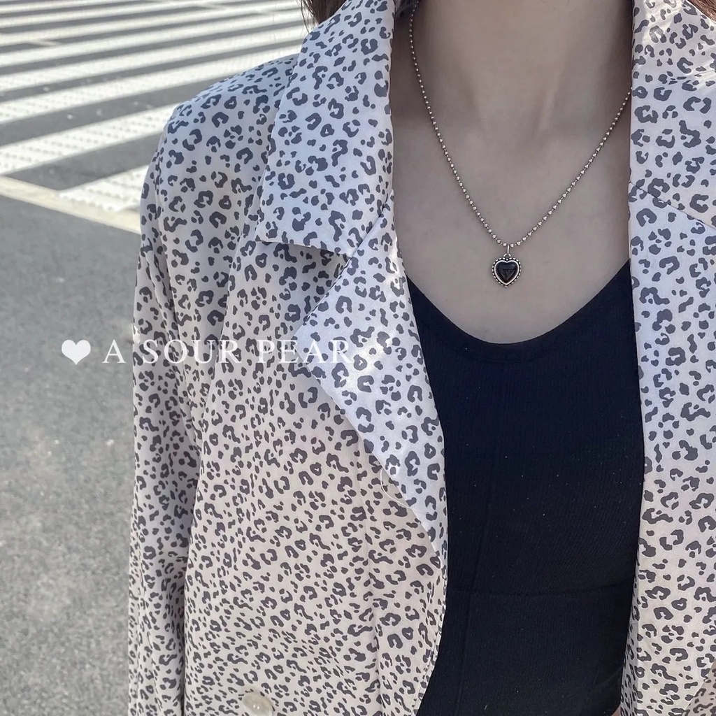 Black Heart Necklace French Metal Love Clavicle Chain Korean Simple Female Short Pendanklace Female Short Pendant for Women